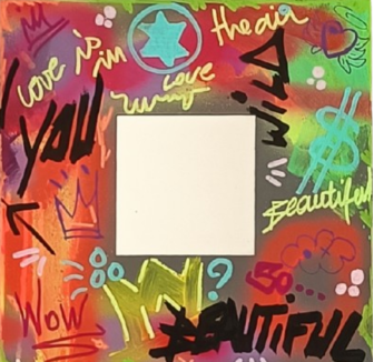 Miroir Pop Art - " Beautiful "
