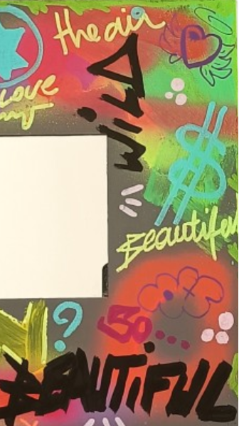 Miroir Pop Art - " Beautiful "