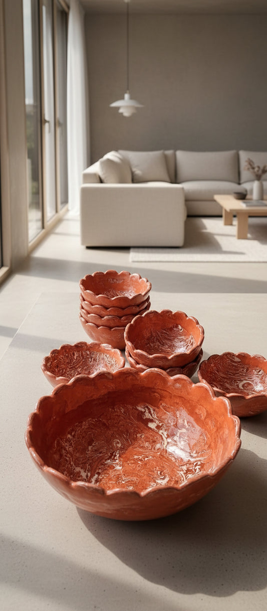 Bol en céramique marbré et émaillé