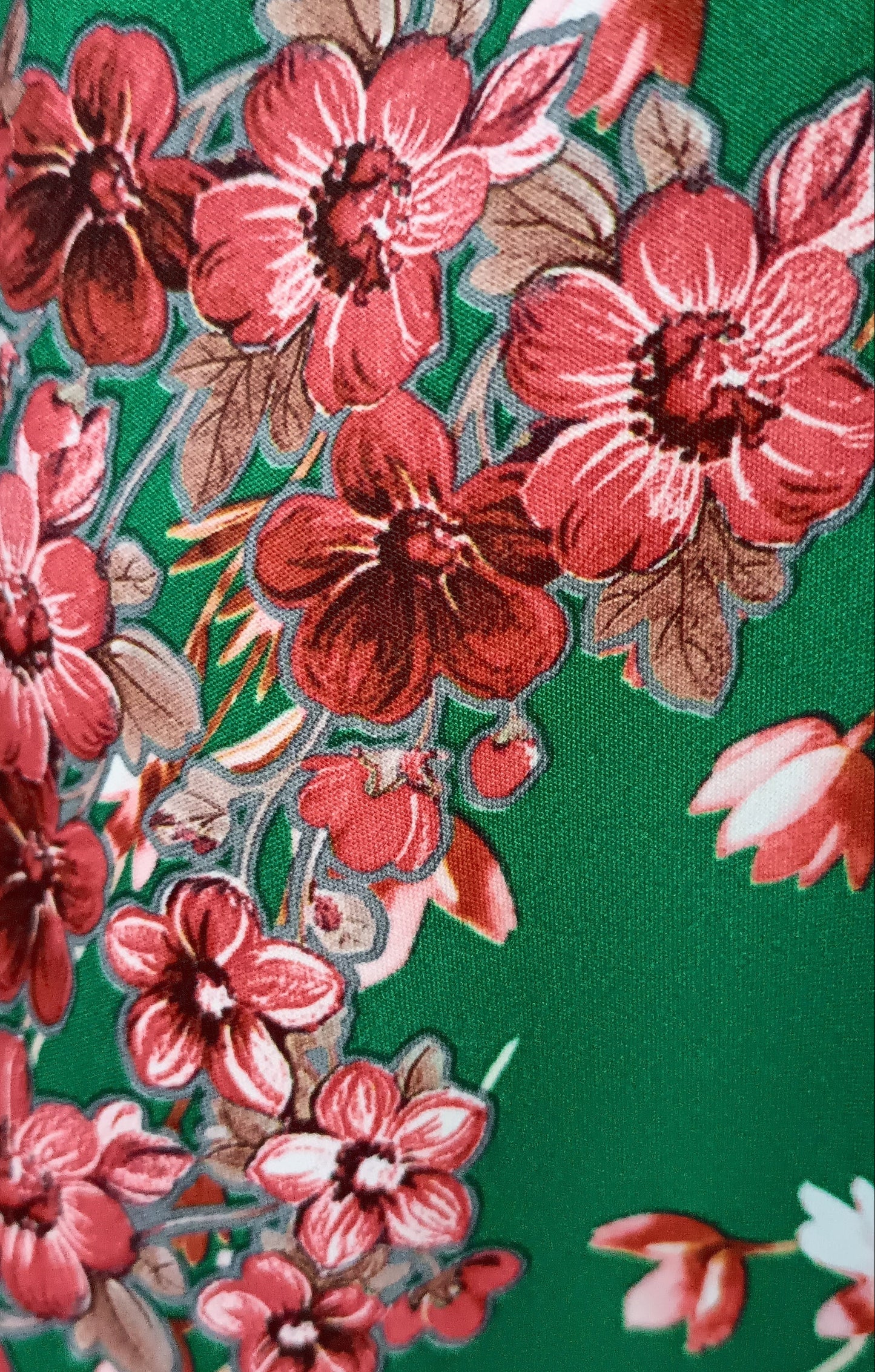 Bracelet double rang – Vert bohème fleuri - Pompon Corail