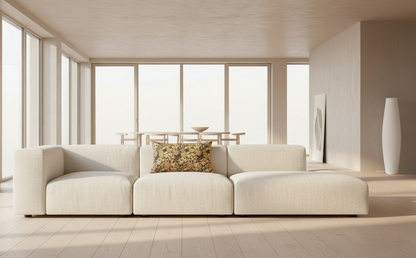 Coussin chic motifs floraux et rayures