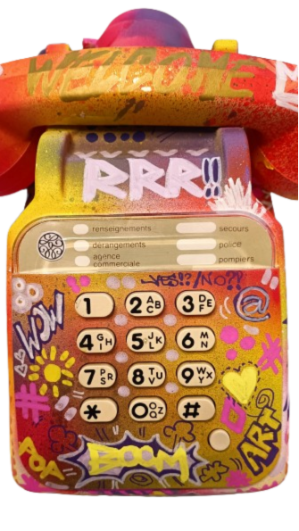Sculpture Pop Art - " Hello - Téléphone Vintage "