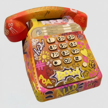 Sculpture Pop Art - " Hello - Téléphone Vintage "