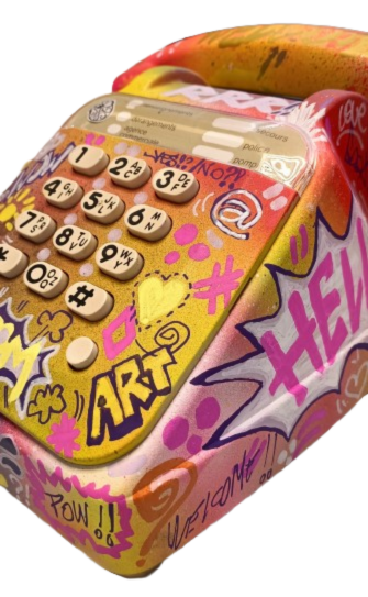 Sculpture Pop Art - " Hello - Téléphone Vintage "