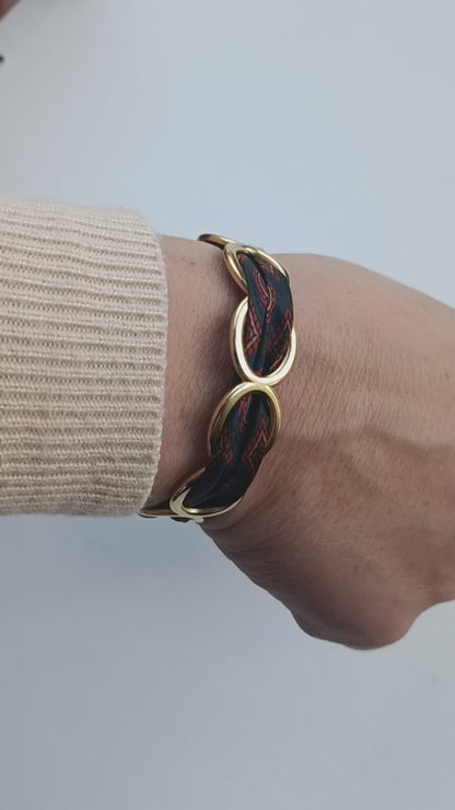 Manchette PM dorée - Ruban 100% soie