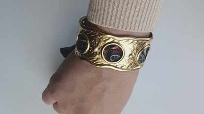 Manchette GM dorée - Ruban 100% soie