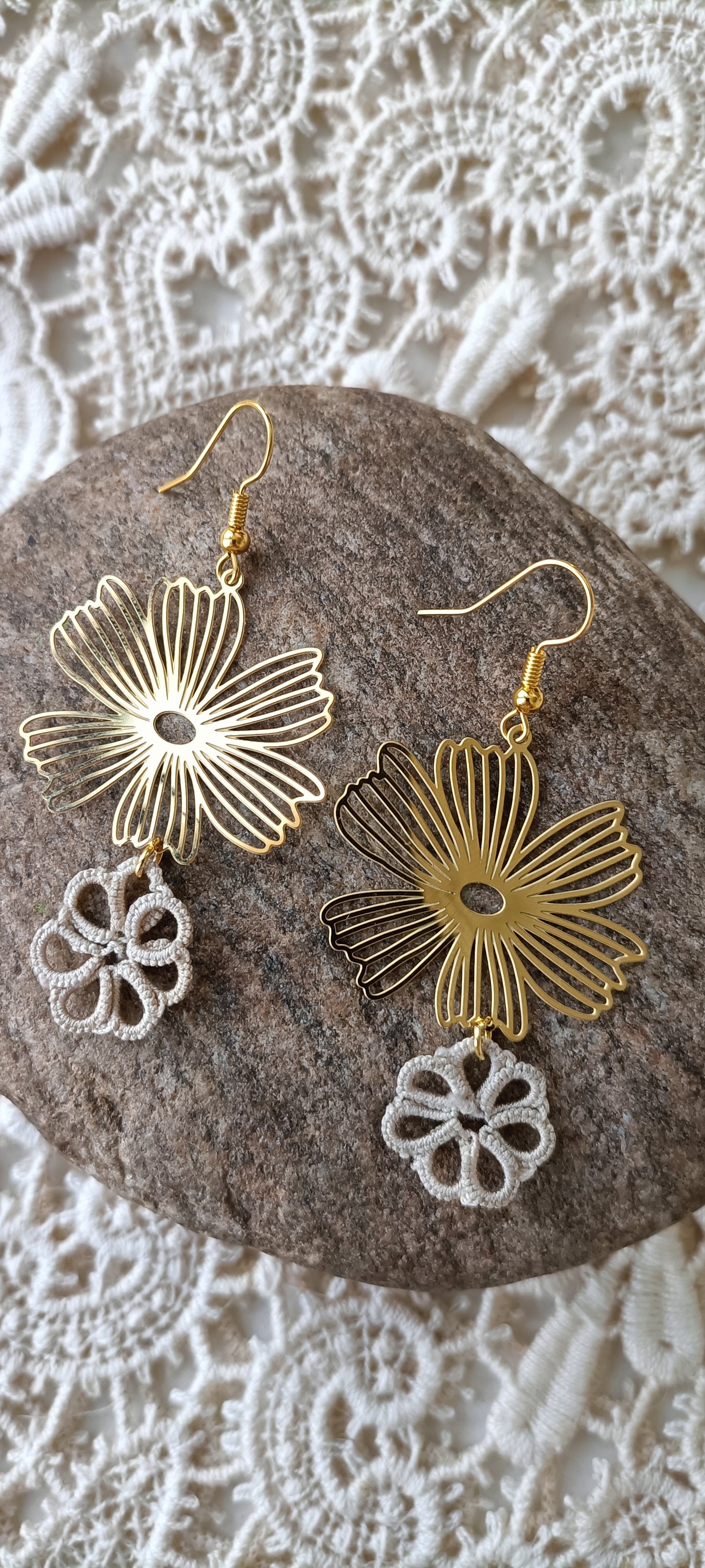 Boucles d'oreilles bohème dentelle