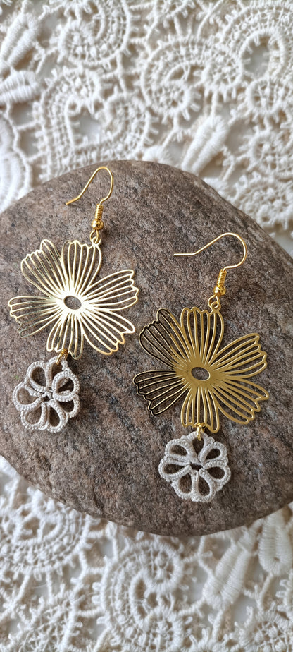 Boucles d'oreilles bohème dentelle