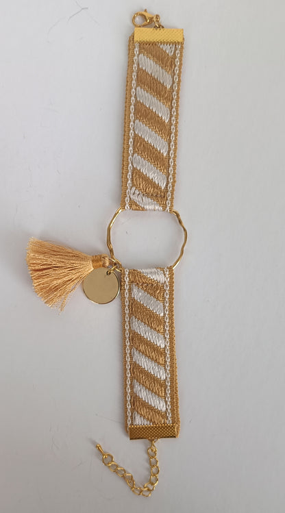 Bracelet Vintage Tempora - Beige/jaune doré
