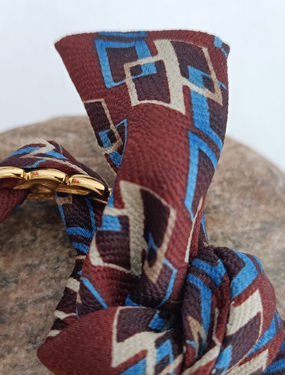 Bracelet plaqué or & son ruban soie