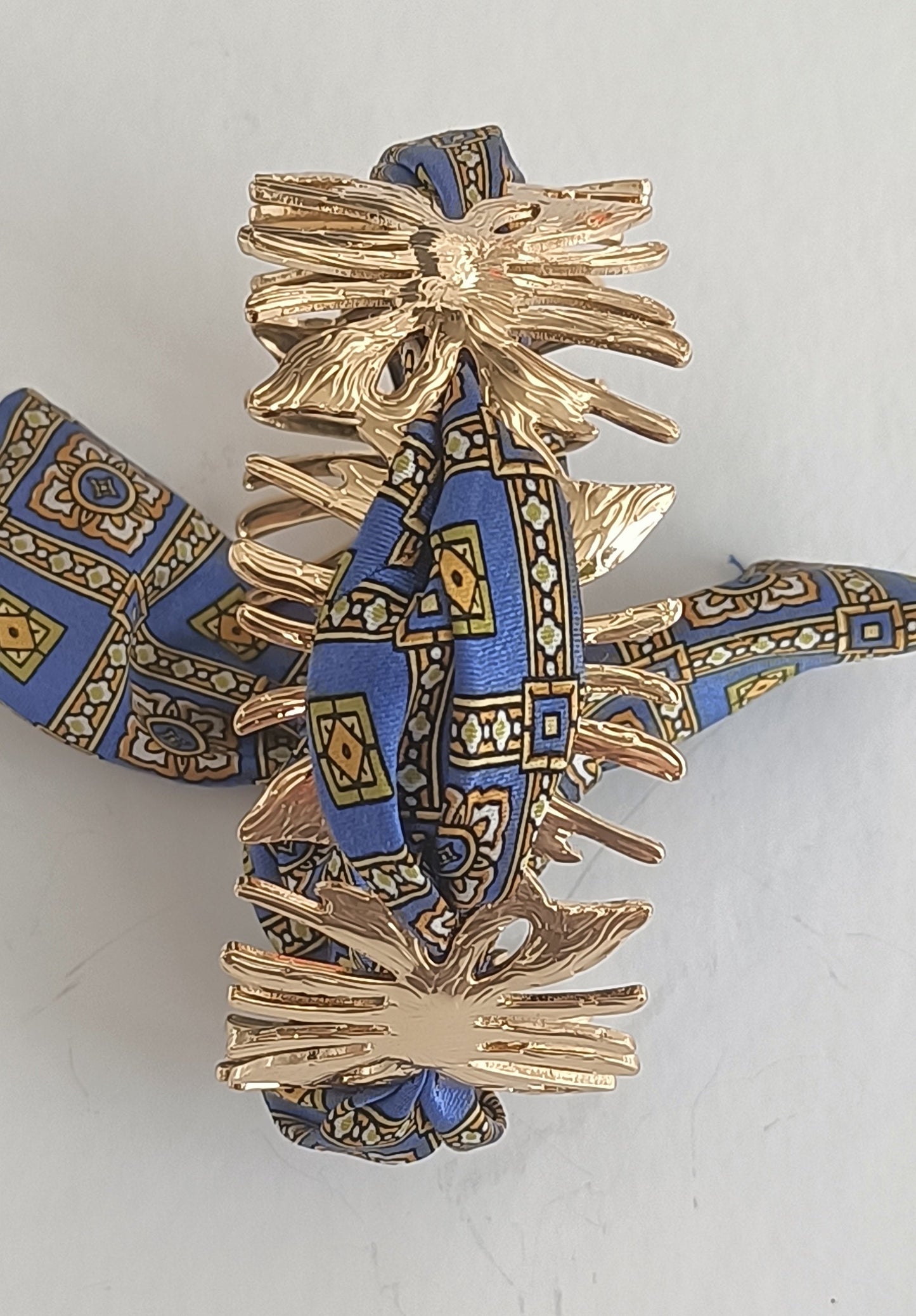 Manchette soleil GM dorée - Ruban 100% soie