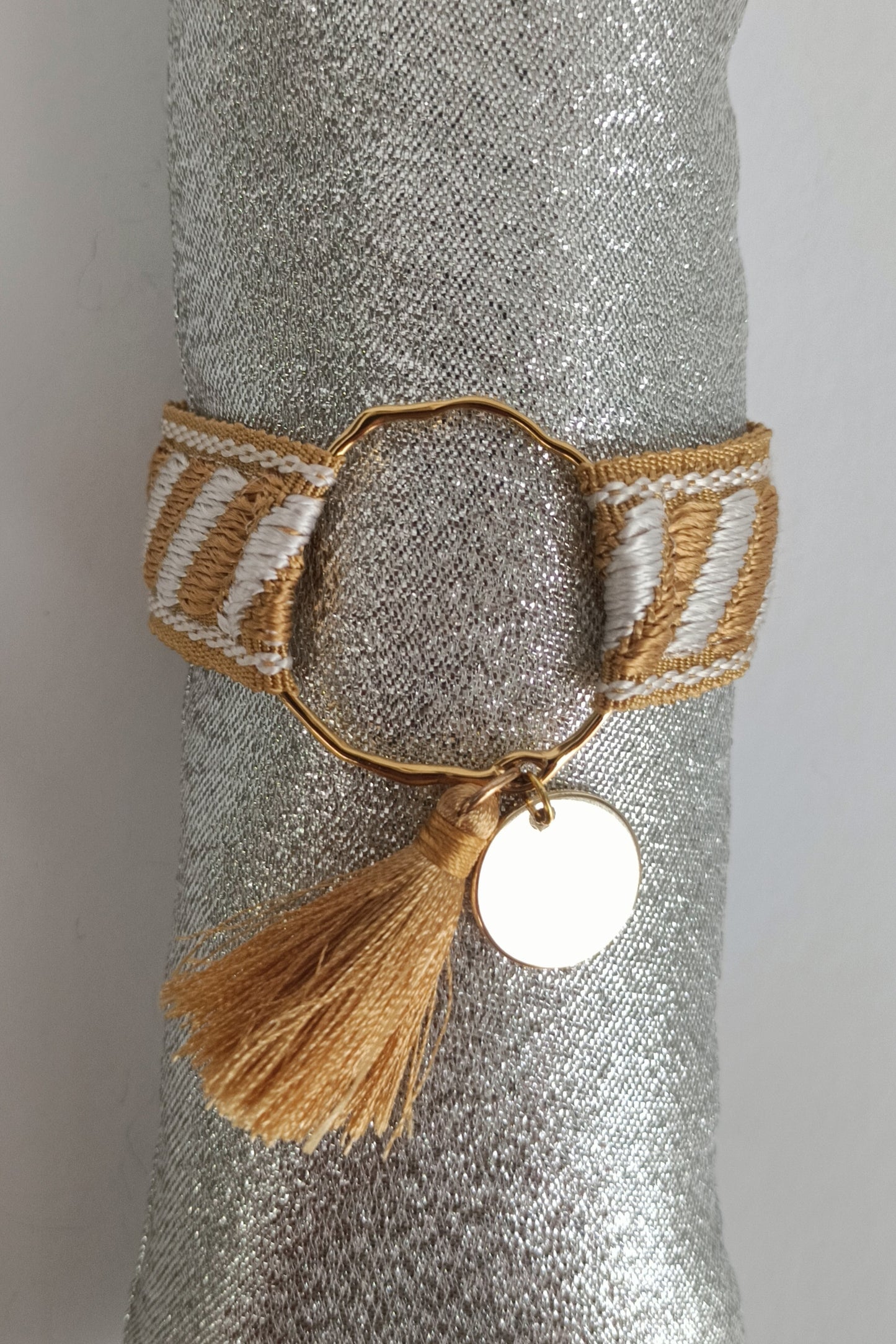 Bracelet Vintage Tempora - Beige/jaune doré