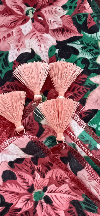 Nappe rectangulaire fleurie "Poinsettia"