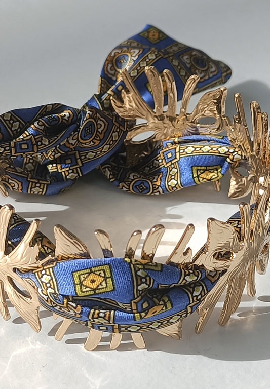 Manchette soleil GM dorée - Ruban 100% soie