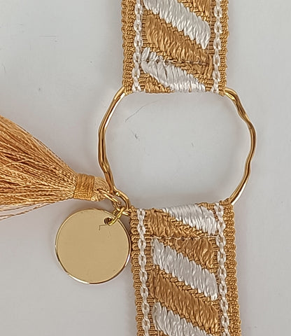 Bracelet Vintage Tempora - Beige/jaune doré