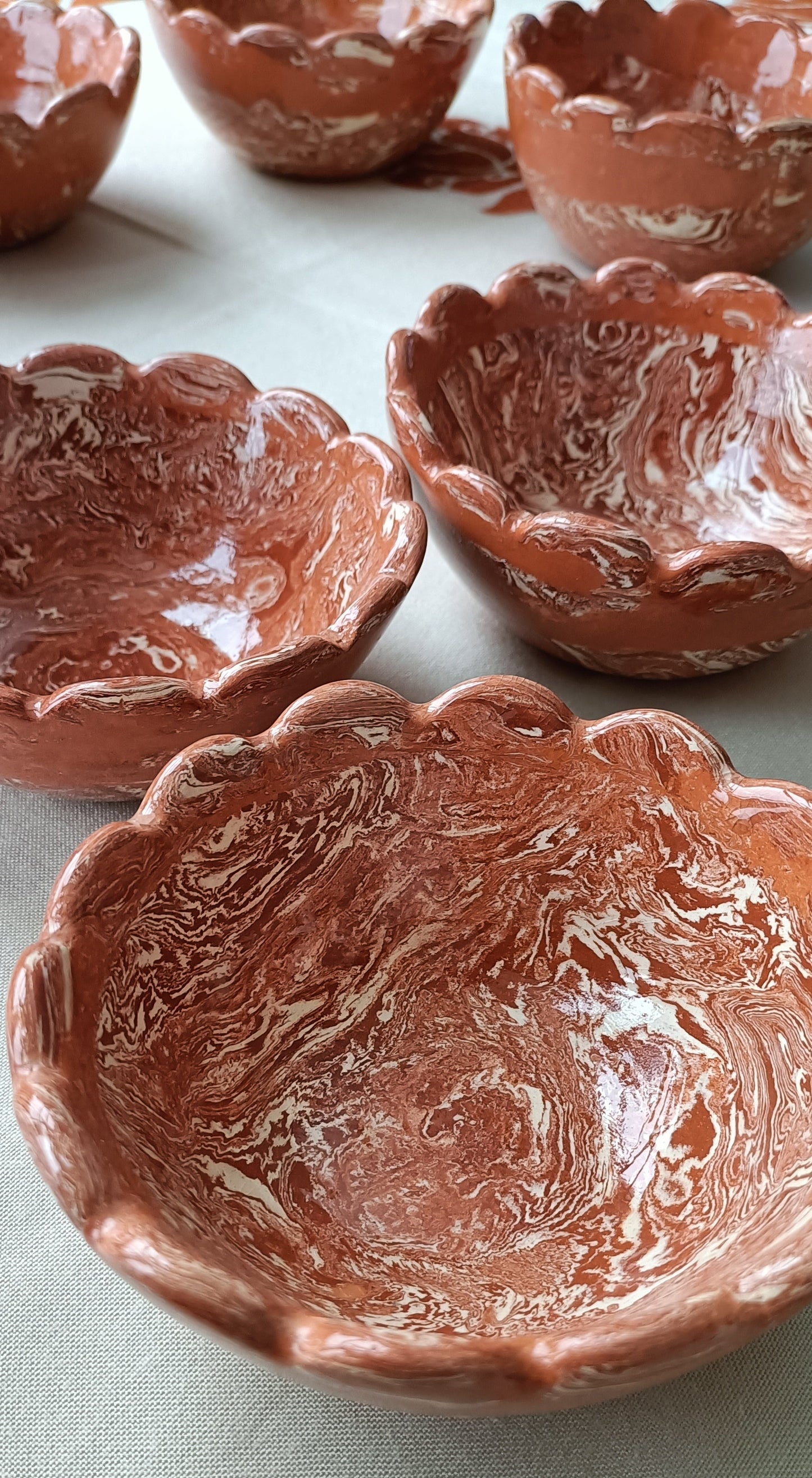 Bol en céramique marbré et émaillé