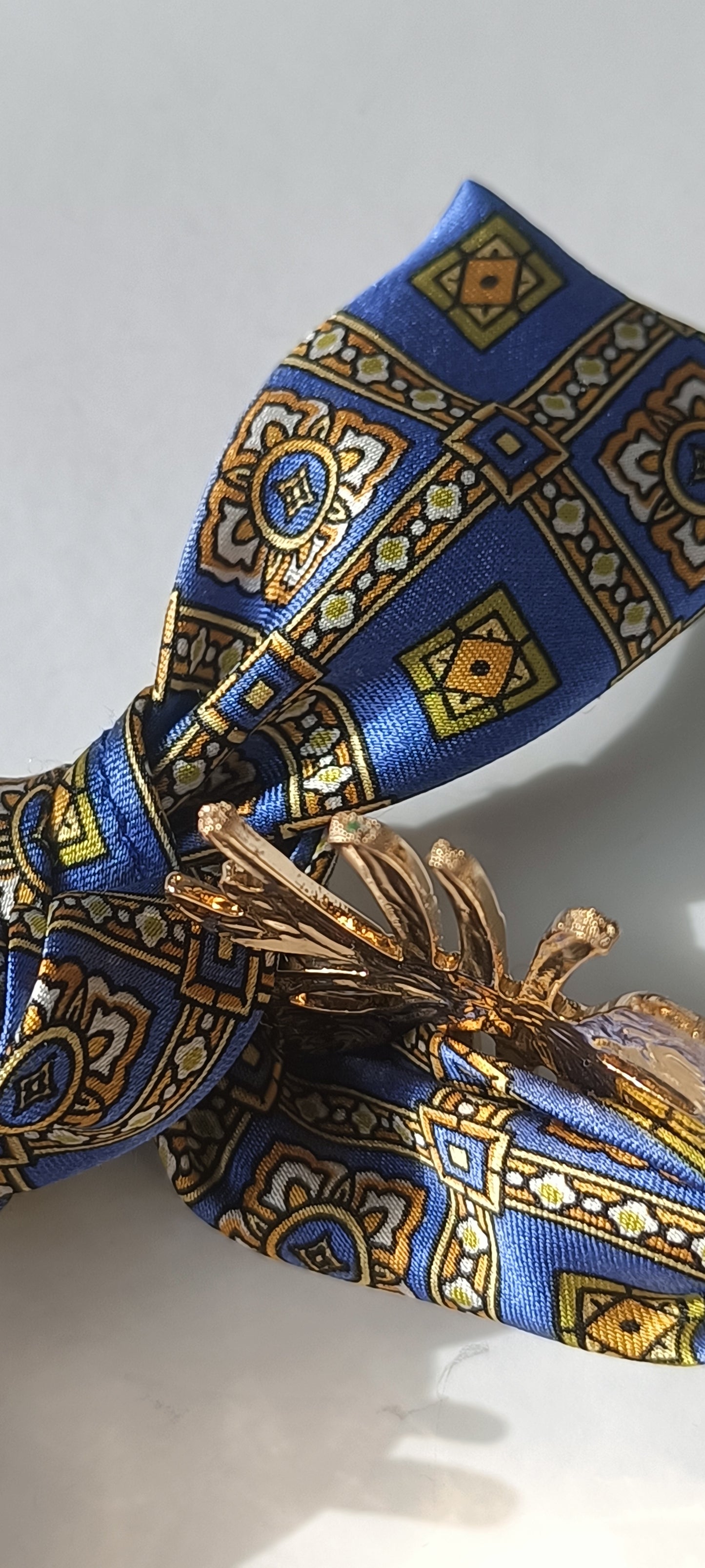 Manchette soleil GM dorée - Ruban 100% soie