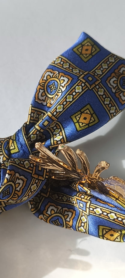 Manchette soleil GM dorée - Ruban 100% soie