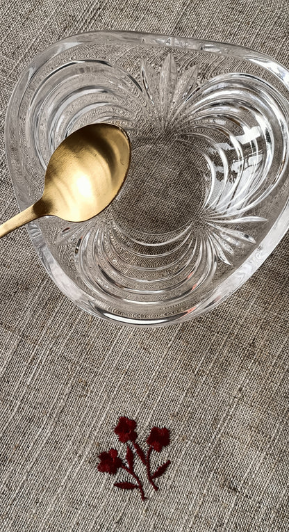 Set de 4 serviettes en lin brodé "fleurs Burgundy"