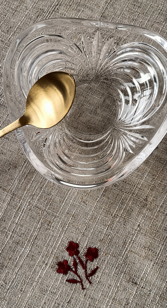 Set de 4 serviettes en lin brodé "fleurs Burgundy"