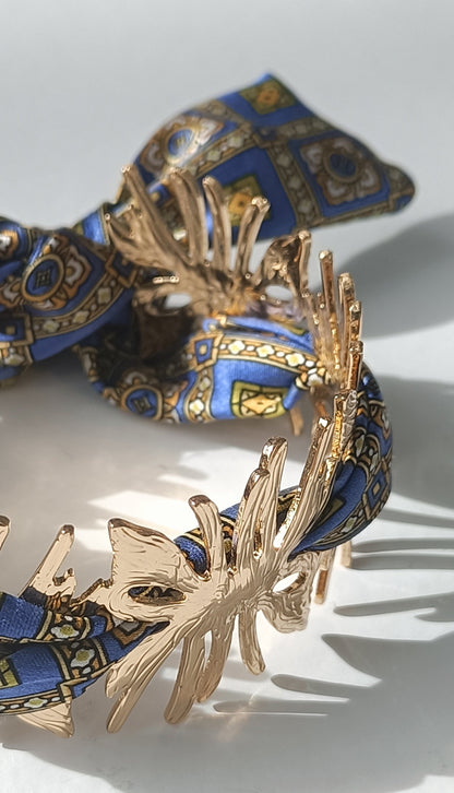 Manchette soleil GM dorée - Ruban 100% soie