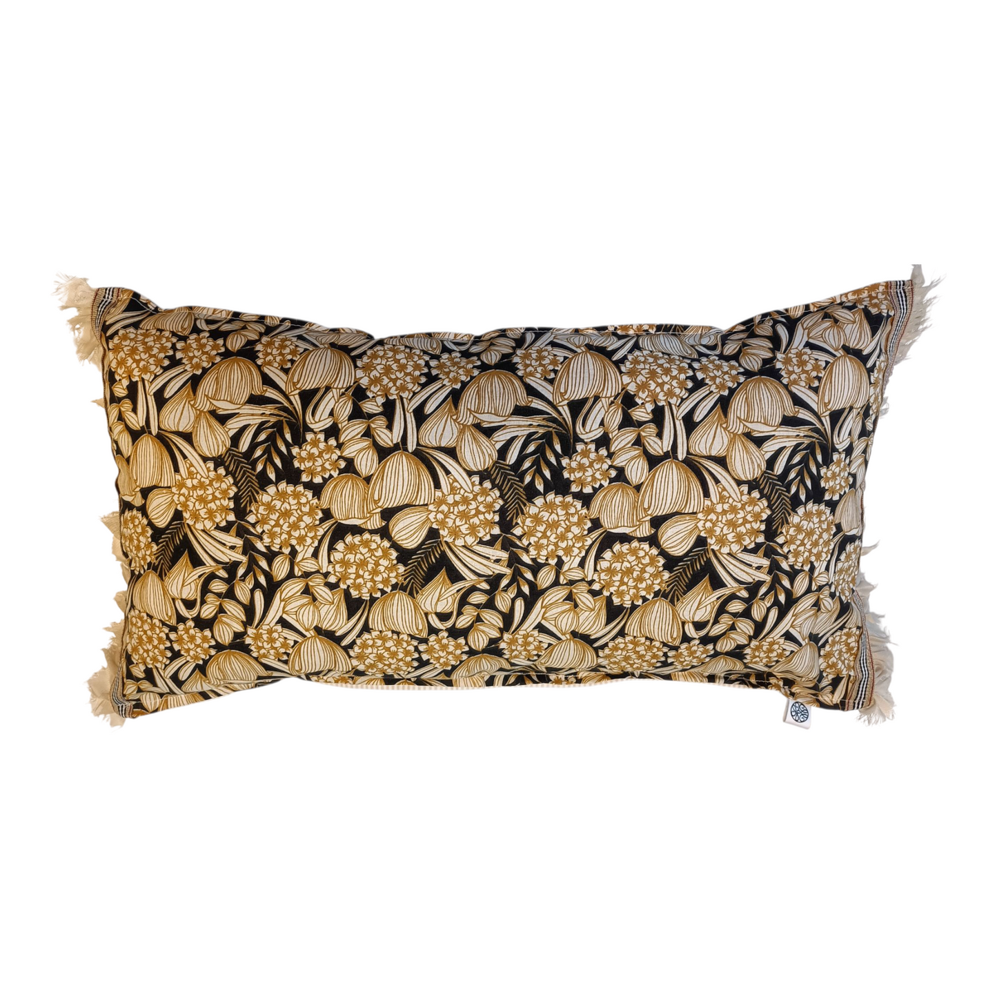 Coussin chic motifs floraux et rayures