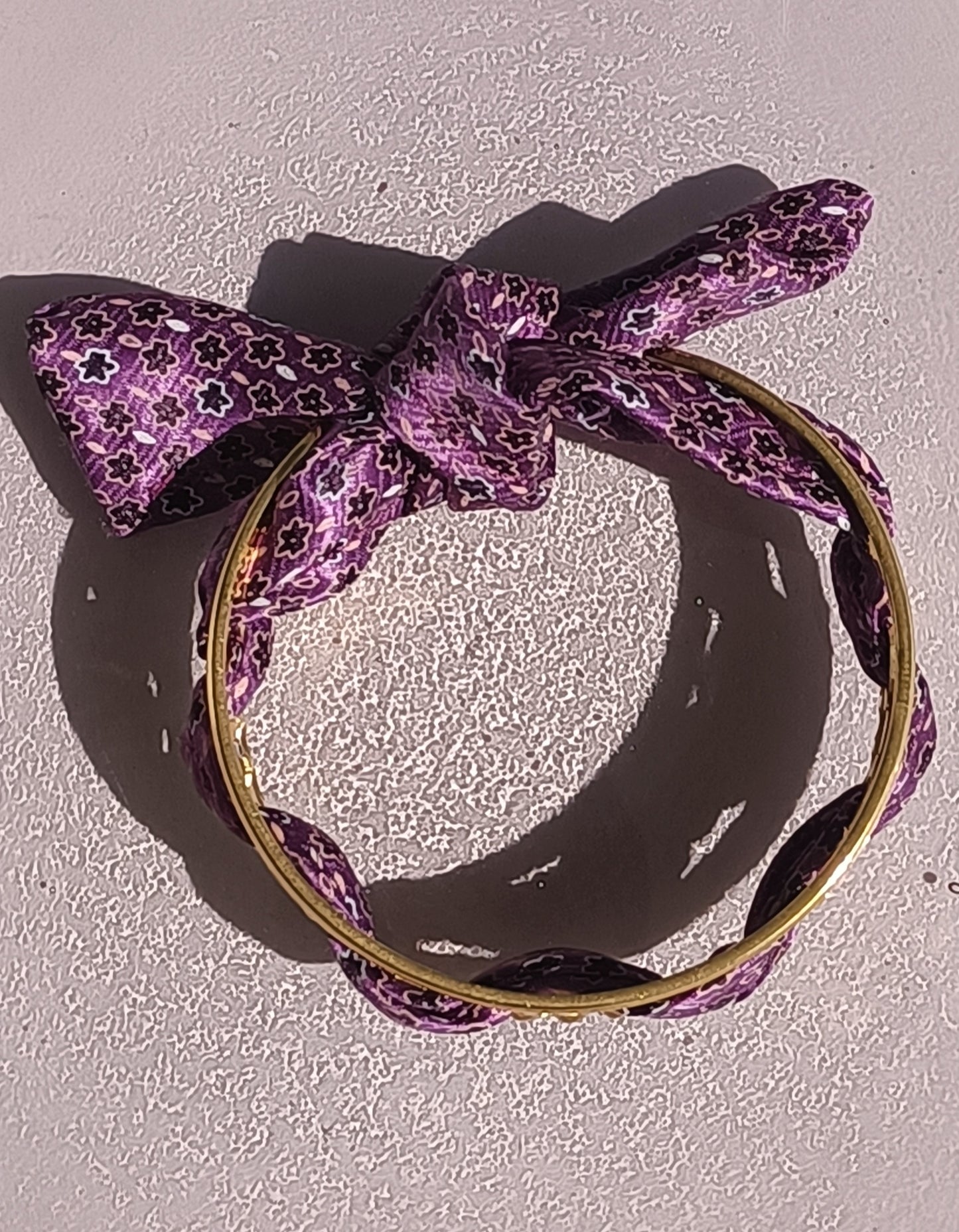 Bracelet plaqué or & son ruban soie "Dolce Vita"
