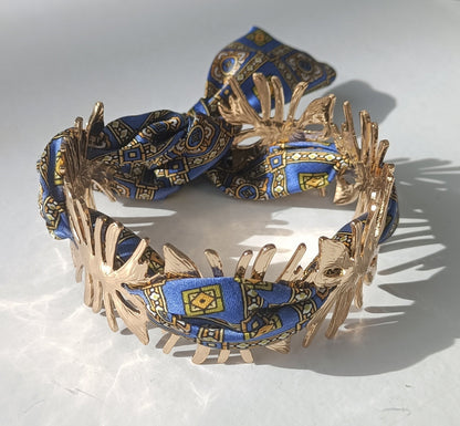 Manchette soleil GM dorée - Ruban 100% soie