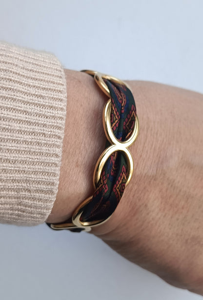 Manchette PM dorée - Ruban 100% soie