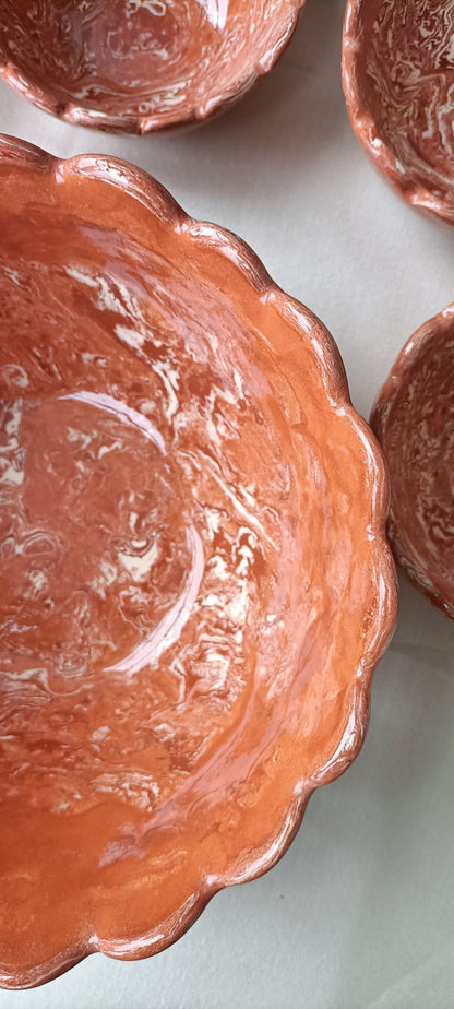 Saladier céramique marbré et émaillé