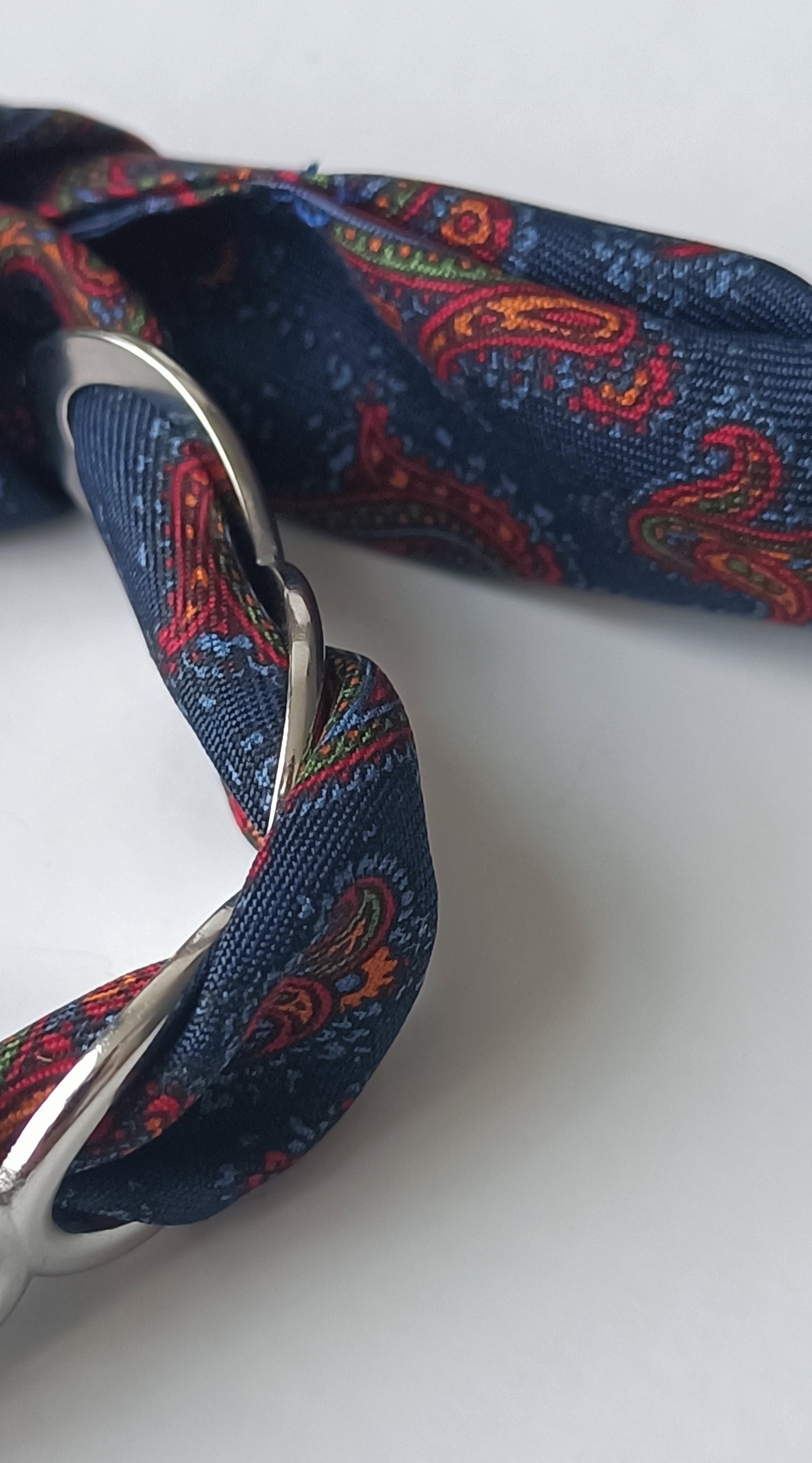 Manchette PM argentée - Ruban 100% soie