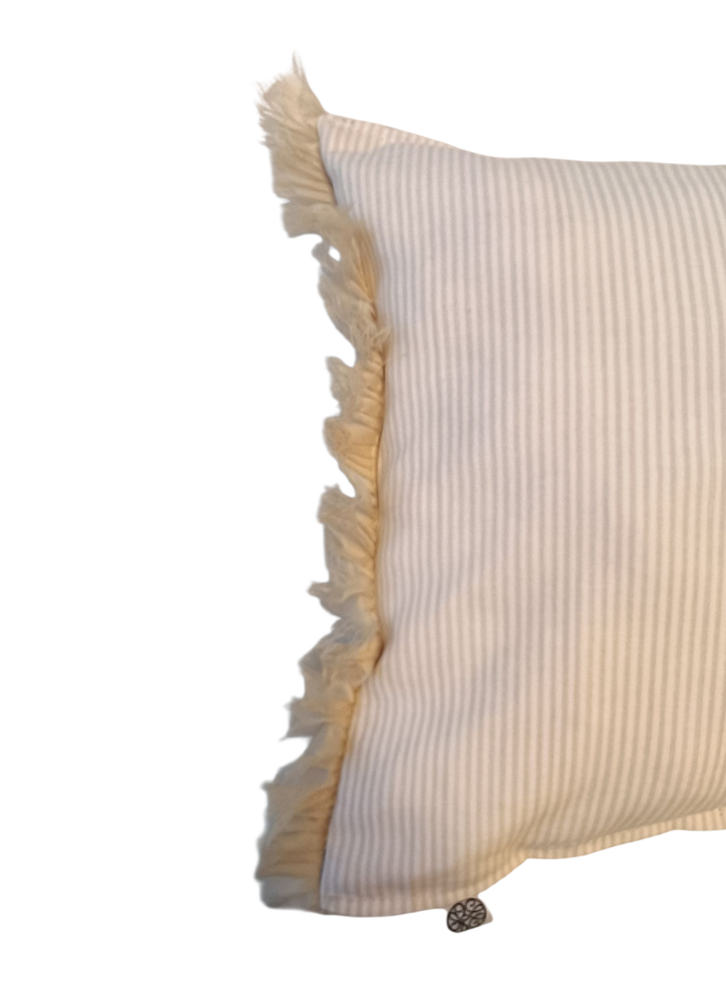 Coussin chic motifs floraux et rayures