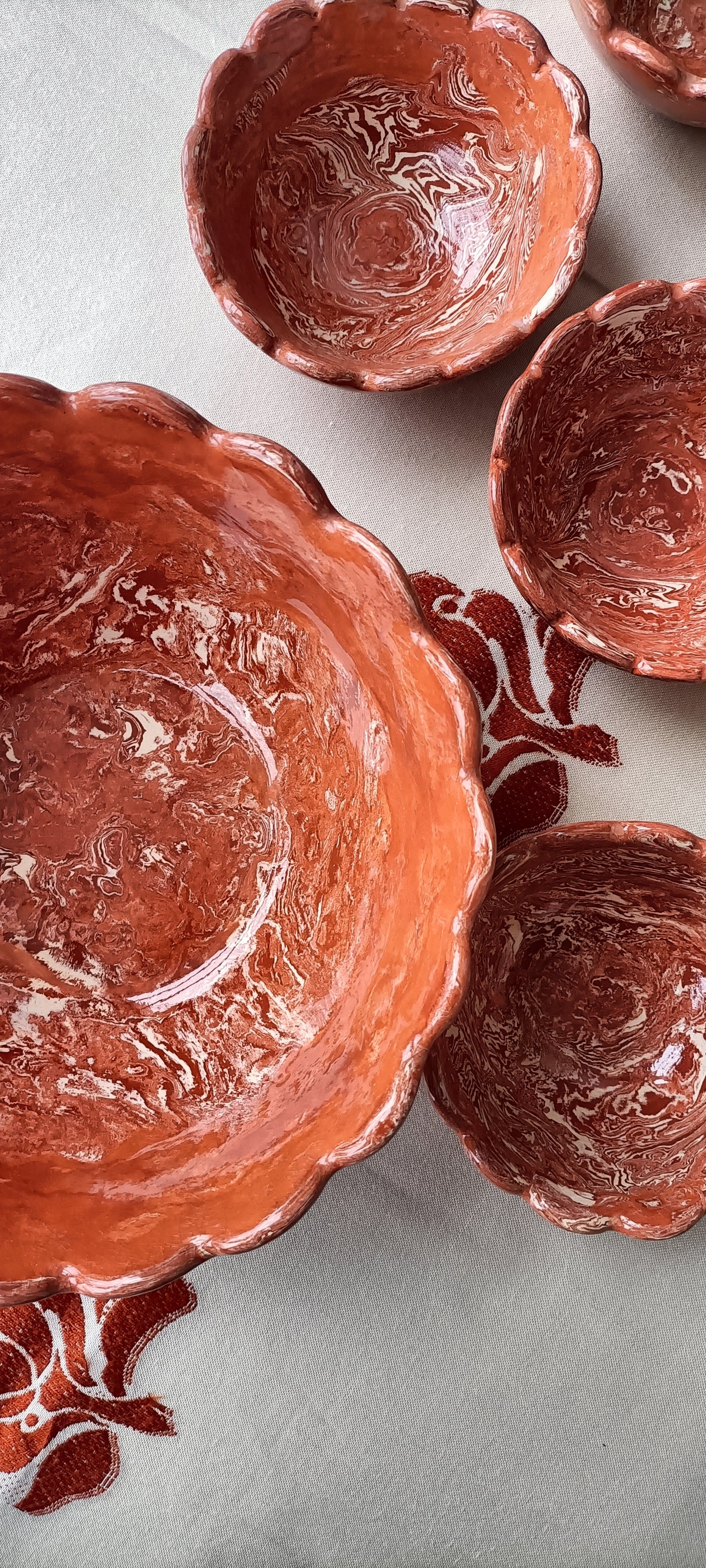 Saladier céramique marbré et émaillé