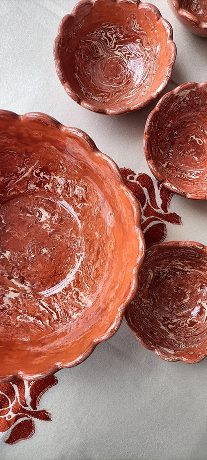 Saladier céramique marbré et émaillé