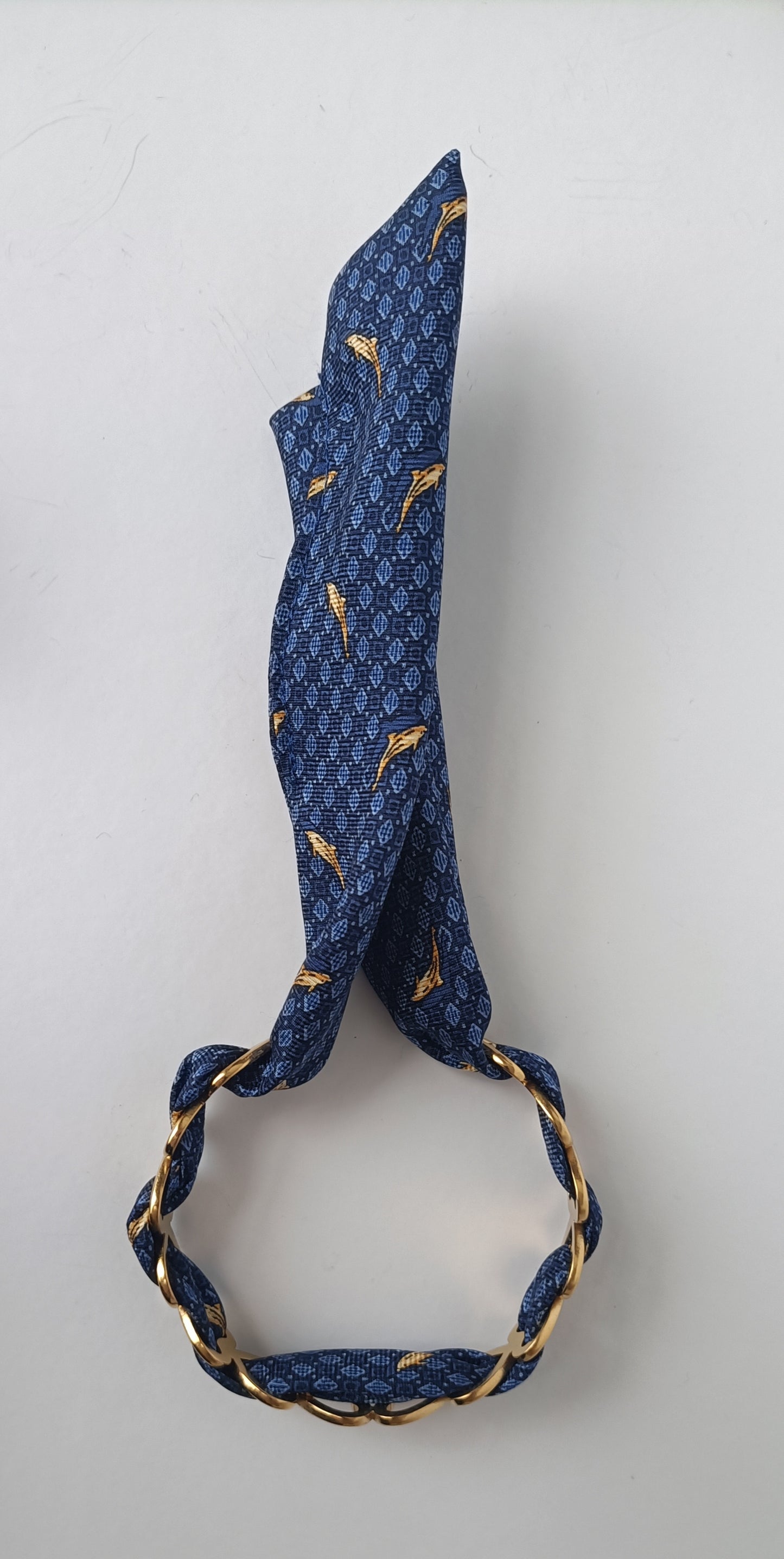 Manchette PM Coeur dorée - Ruban 100% soie