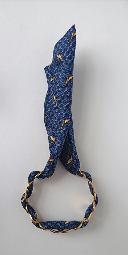 Manchette PM Coeur dorée - Ruban 100% soie