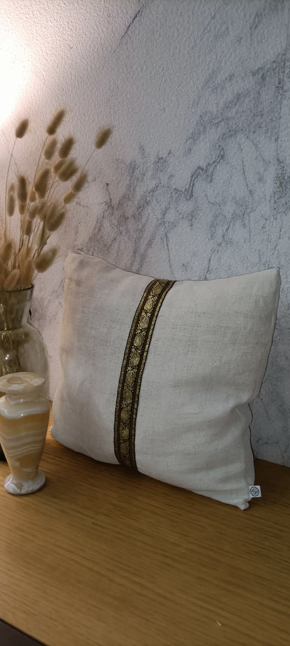 Housse de coussin lin brut