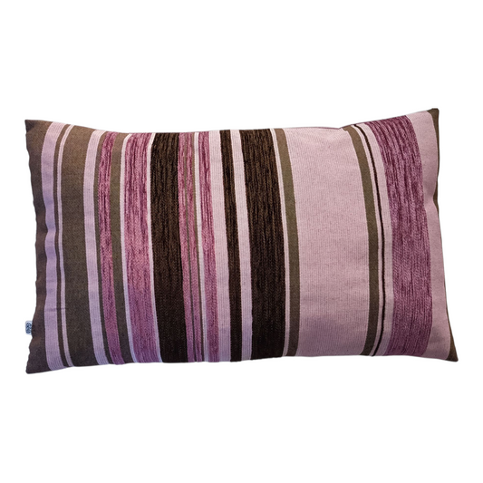 Coussin rayures - violet et brun