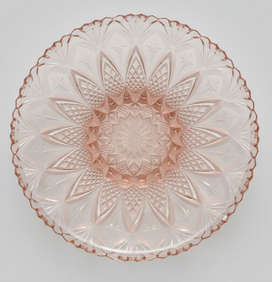 Grand plat "Rosaline" en verre taillé-vintage 50's