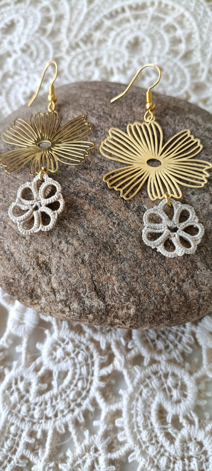 Boucles d'oreilles bohème dentelle