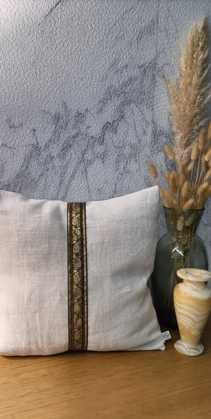 Housse de coussin lin brut