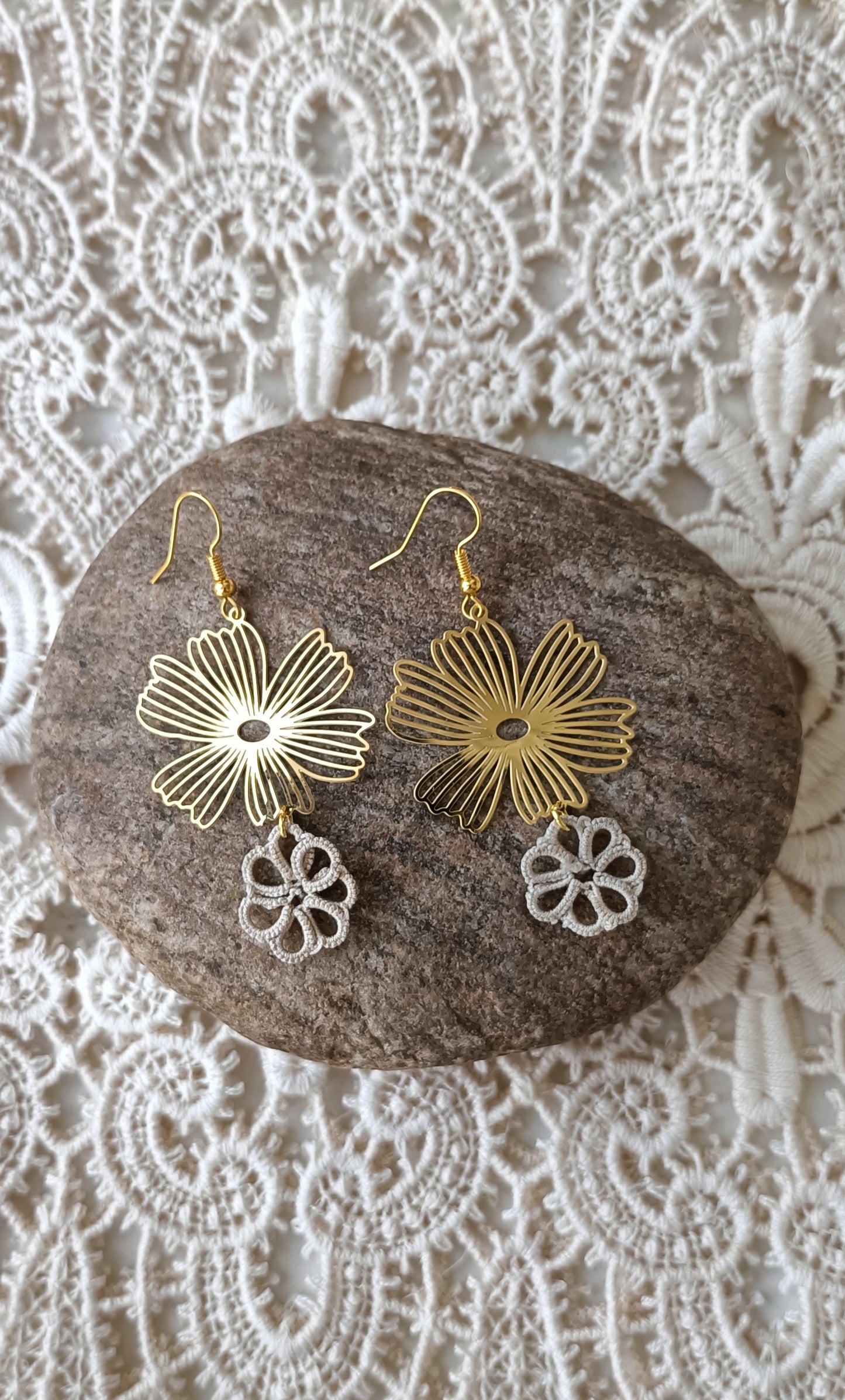 Boucles d'oreilles bohème dentelle
