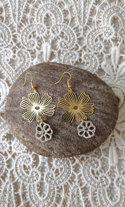 Boucles d'oreilles bohème dentelle