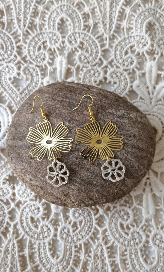 Boucles d'oreilles bohème dentelle