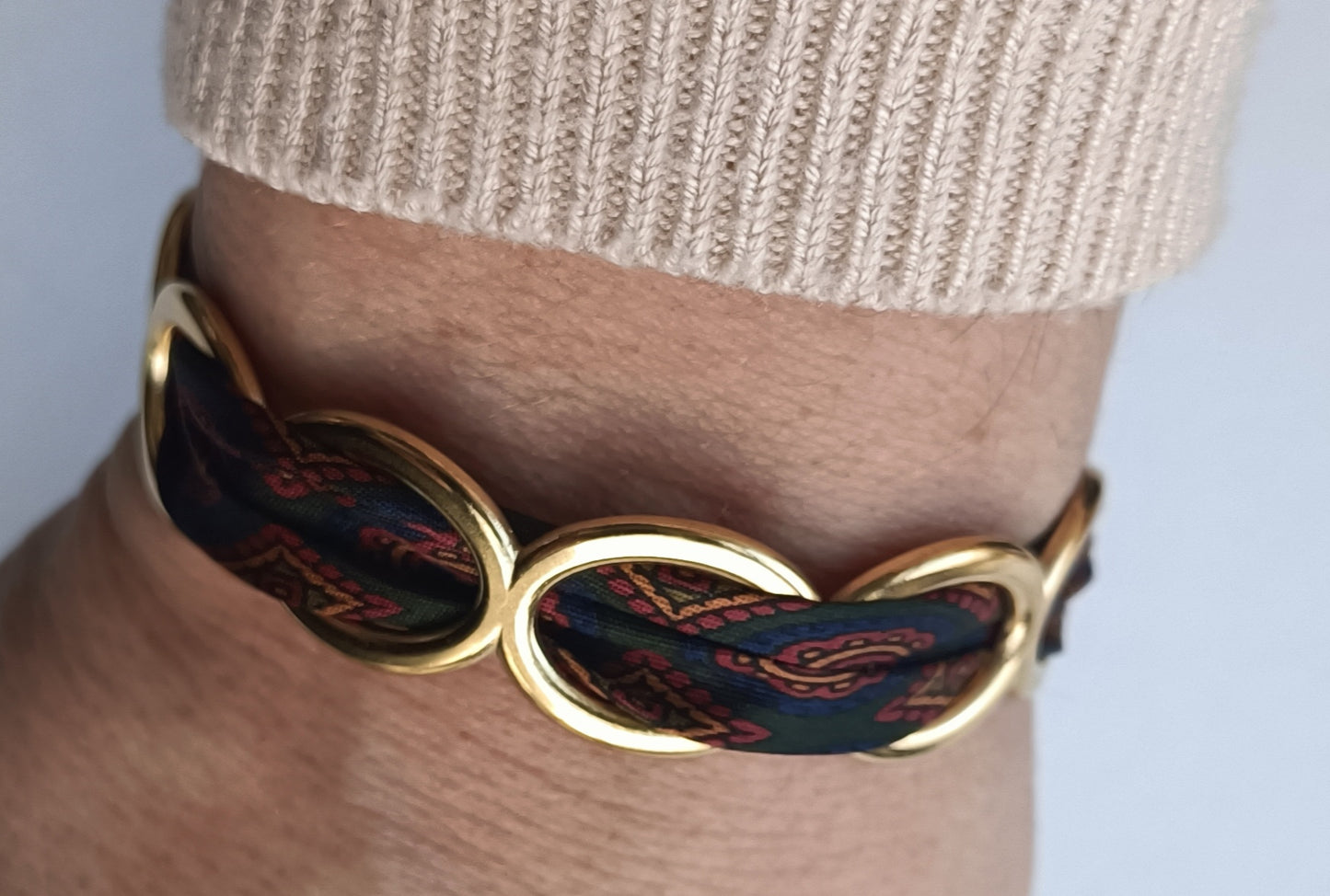 Manchette PM dorée - Ruban 100% soie