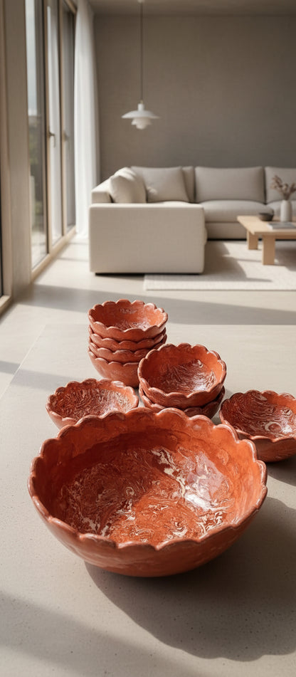 Bol en céramique marbré et émaillé